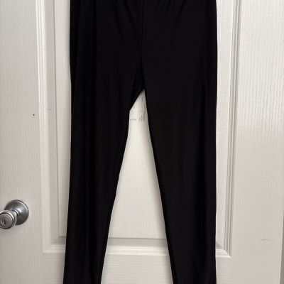 VTG Y2K Miley Cyrus Max Azria Black Shiny Liquid Sheer Ankle Leggings SZ Large